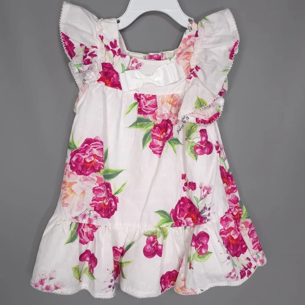 BAKER BY TED BAKER New Kids Baby Dress Set Floral 3Pc Outfit Headband‎ Panty 24M